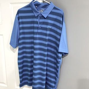 Under Armour Light Blue striped  Polo Shirt  XXL